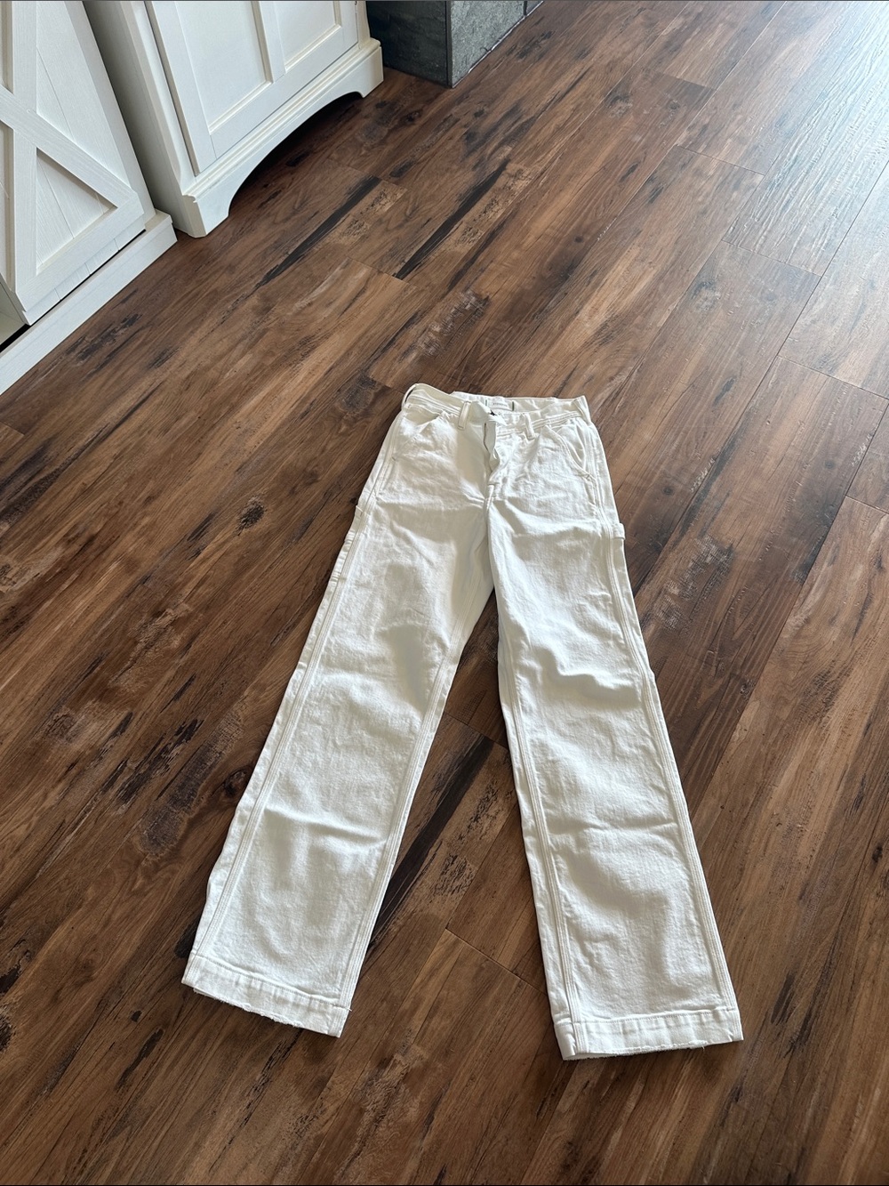 American Eagle Outfitters White Straight-Leg Jeans